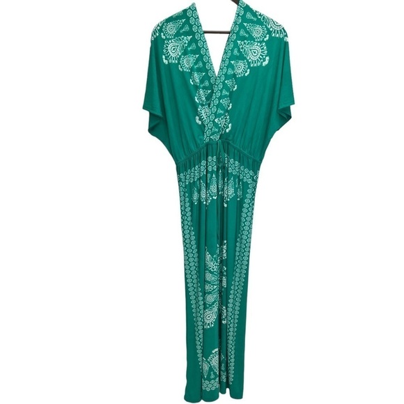 NWT Just Love Green V-Neck Wrap Maxi Dress Size 2X - Picture 3 of 13